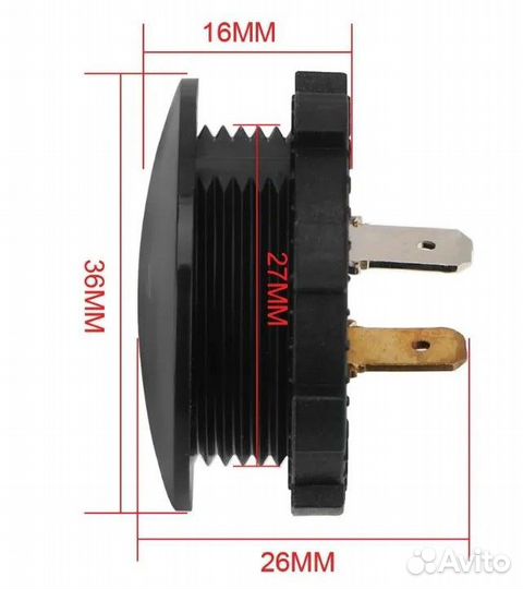 Новый Автомобильный Вольтметр встраиваемый 12-24V