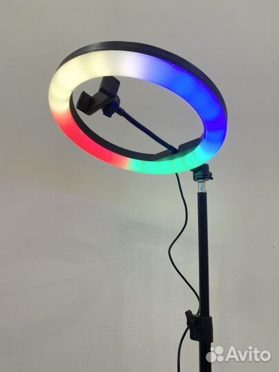 Кольцевая лампа 26 см цветная + Штатив + Доставка