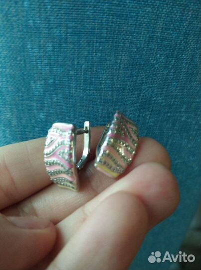 Серебряные серьги с перламутром