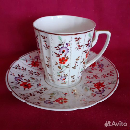 Чайная пара, костяной фарфор,Песочное