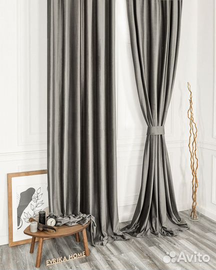 Шторы бархат беллиссимо стальной новые пошив