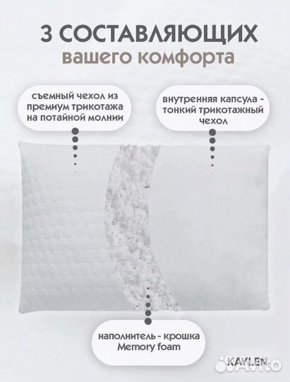 Подушка ортопедическая с эффектом памяти новая