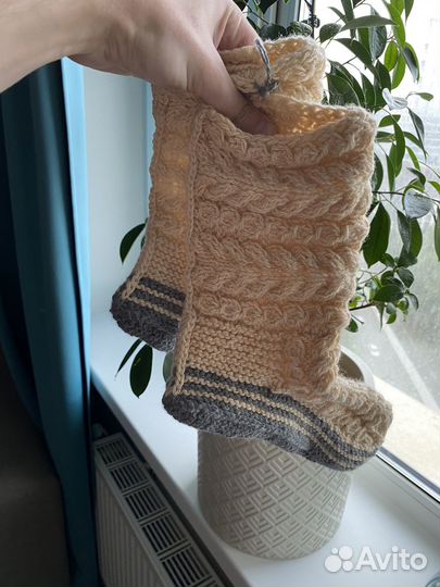 Носки ручной вязки шерстяные