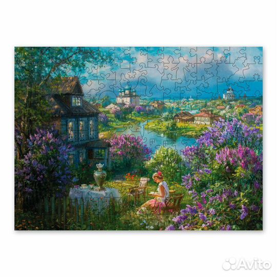 Деревянный пазл Домик в сирени (davici)