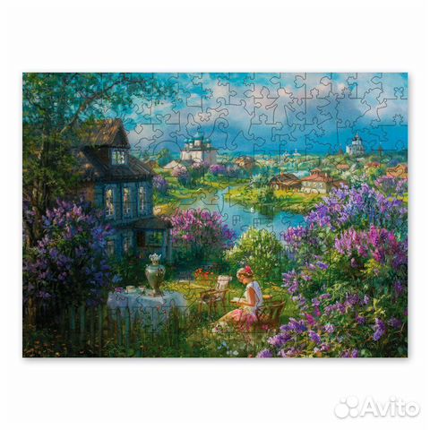 Деревянный пазл Домик в сирени (davici)