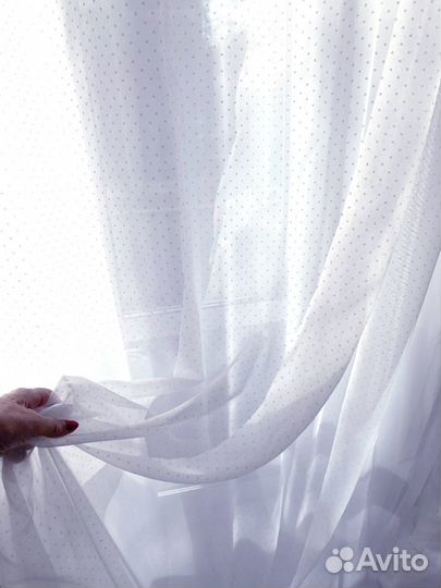 Тюль Горошек Нежная вуаль Белый