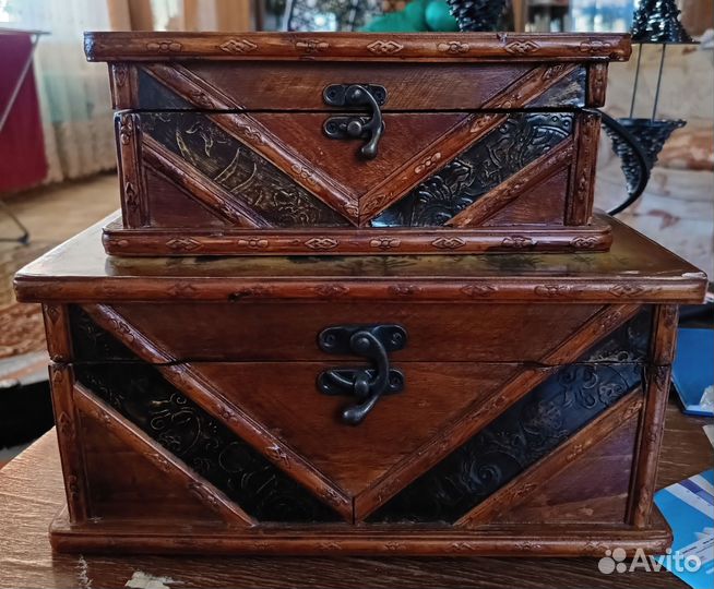 Сундучки деревянные три богатыря