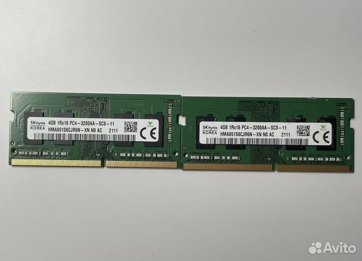 Оперативная память ddr4 для ноутбука 2*4gb