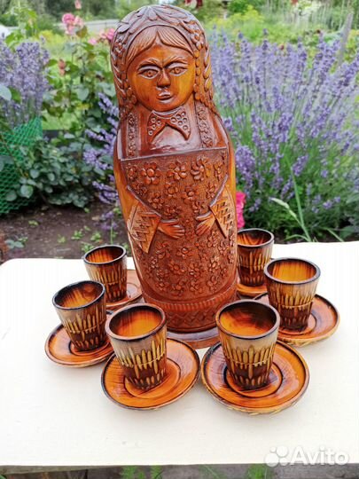 Матрёшка-коньячница резная