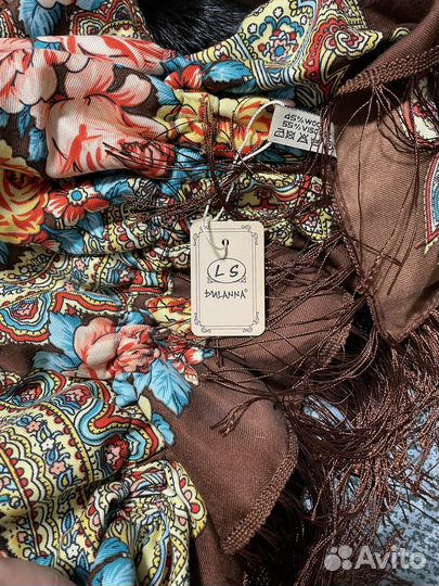 Головной убор капор платок с мехом норки