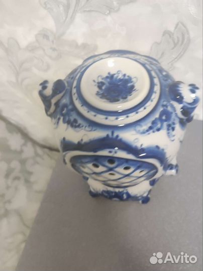 Большая аромолампа ручная роспись Гжель