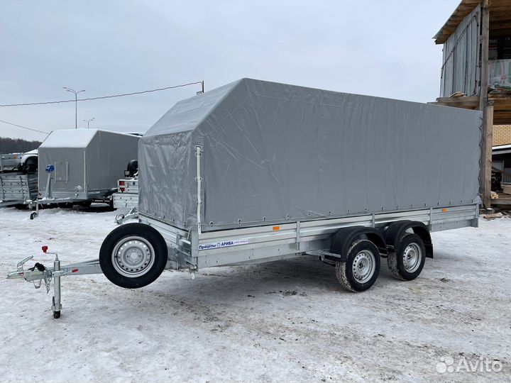 Двухосный прицеп с тентом аэро 150 см мзса 817735