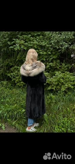 Шуба норковая 42 44 длинная с капюшоном
