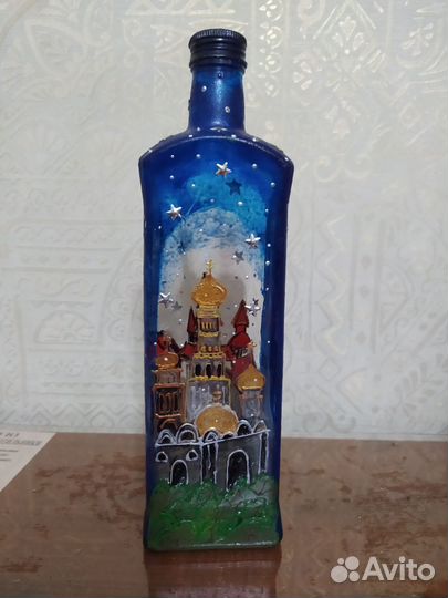 Ваза (бутылка) ручная роспись