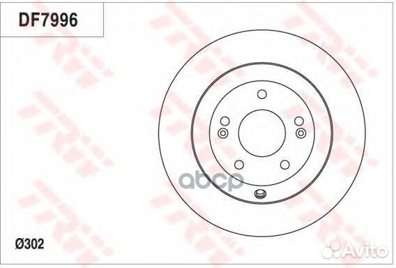 Диск тормозной зад DF7996 TRW