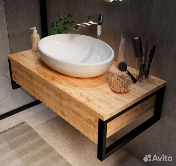 Подвесная тумбочка для раковины Лофт