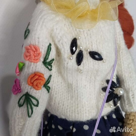 Интерьерная кукла Тильда. Ручная работа. Вязанная