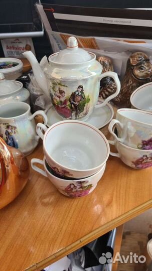 Сервиз чайный Дулево Белый лебедь Прогулка в усадь