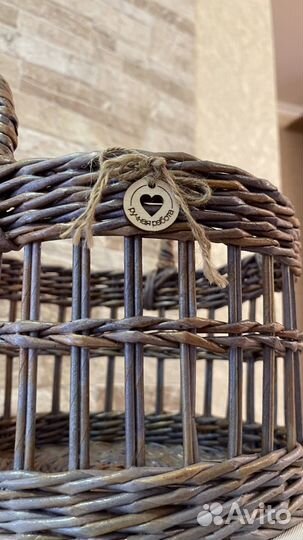 Корзина плетеная интерьерная из бумажной лозы