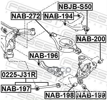 Сайлентблок задн цапфы nissan murano Z50 05-08