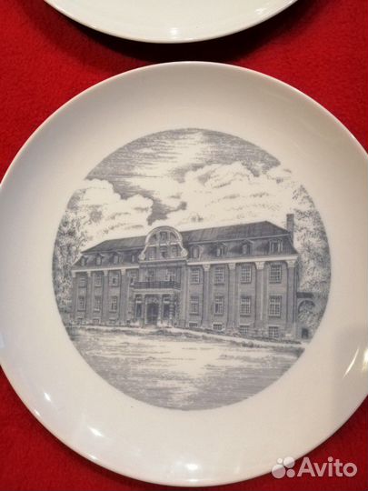 Немецкие фарфоровые тарелки с домами