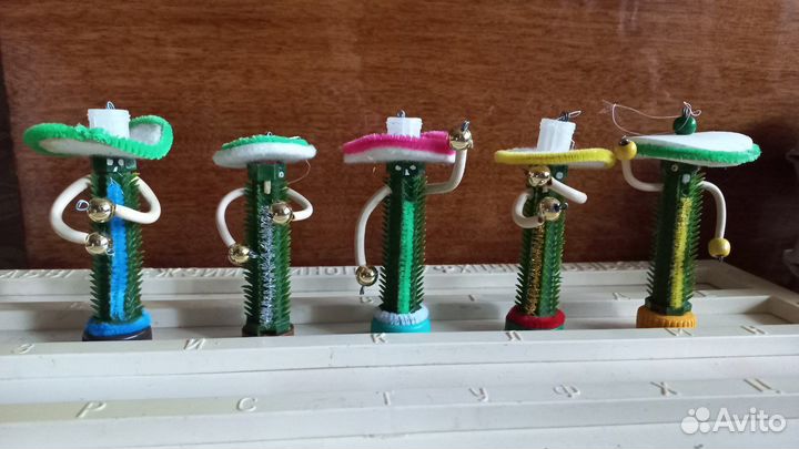 Елочная игрушка кактус коллекция hand made