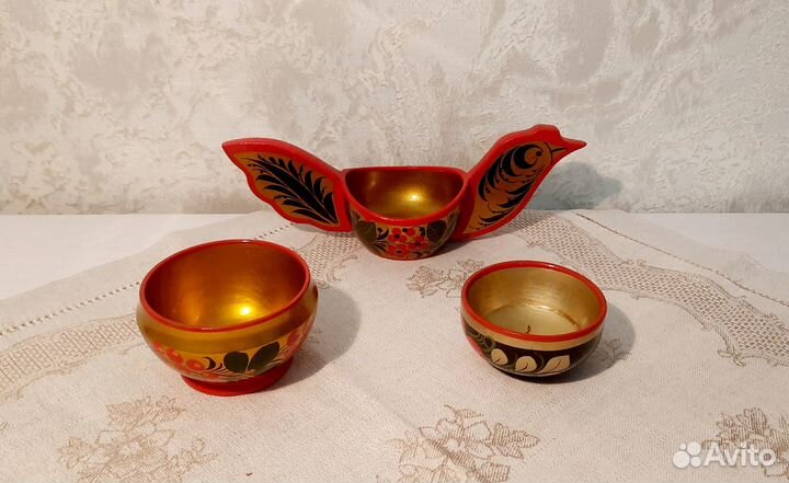Набор солонок 3 штуки роспись 