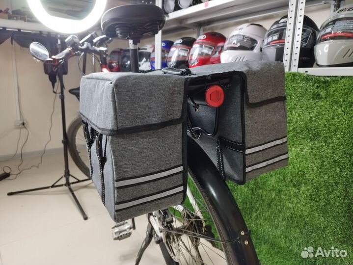 Туристическая сумка для велосипеда. Цвет серый