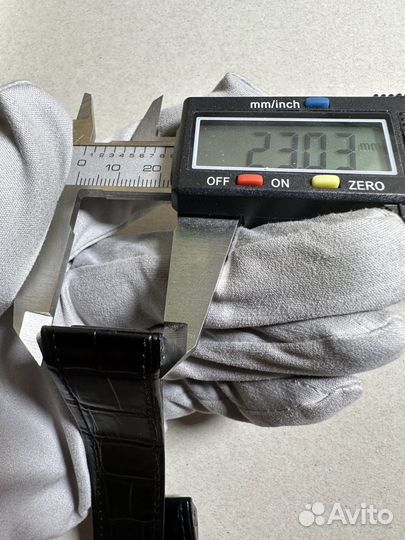 Ремень черный для cartier santos 23mm под крок