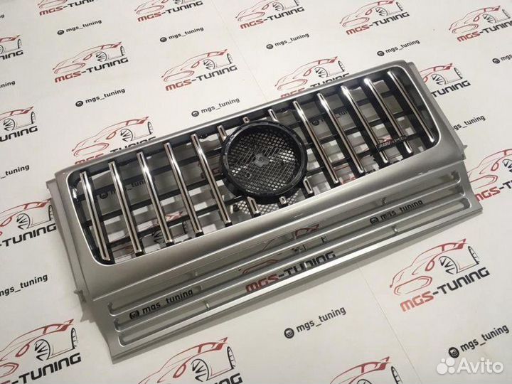 Решетка Мерседес G-Class GT Серая Б/З + AMG