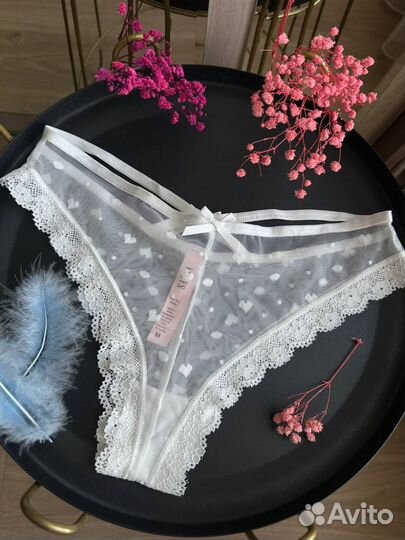 Трусики victoria secret белые кружево