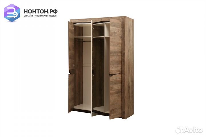 Шкаф Лючия 3-дверный с широкими полками кейптаун