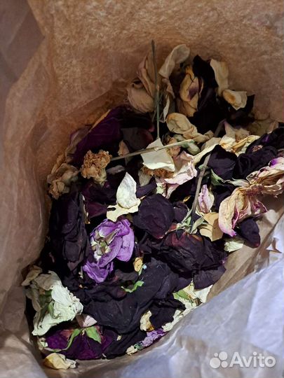 Сухие лепестки цветов, сухоцветы пакет