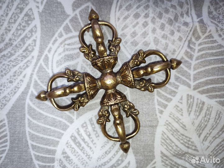 Двойная пятиконечная ваджра, 16 см, Непал