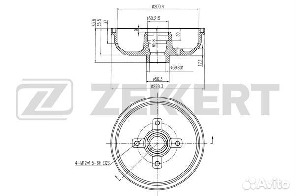 Барабан торм. зад. Opel Corsa A B 82- Tigra A 94