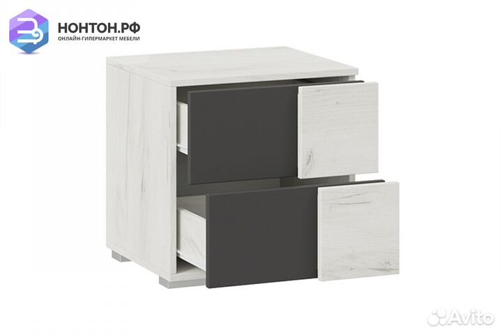 Тумба прикроватная Валери дуб крафт белый / антрац