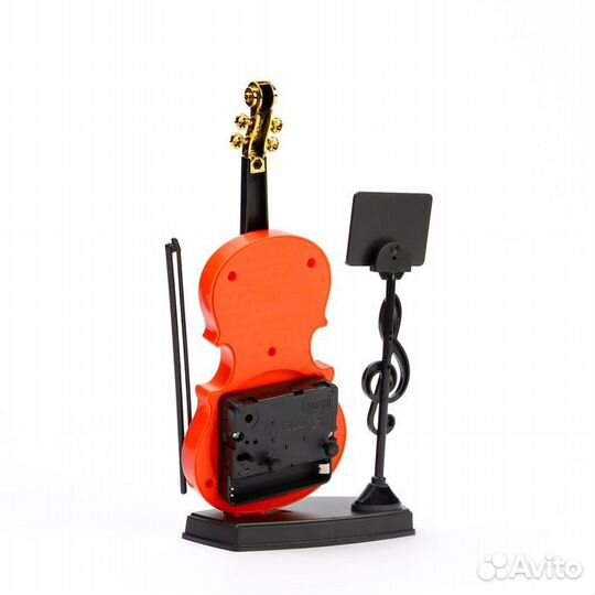 2 шт. Часы - будильник настольные 'Скрипка с пюпитром', дискретный ход, d-6.5 см, 11.6 х 21 см, аа