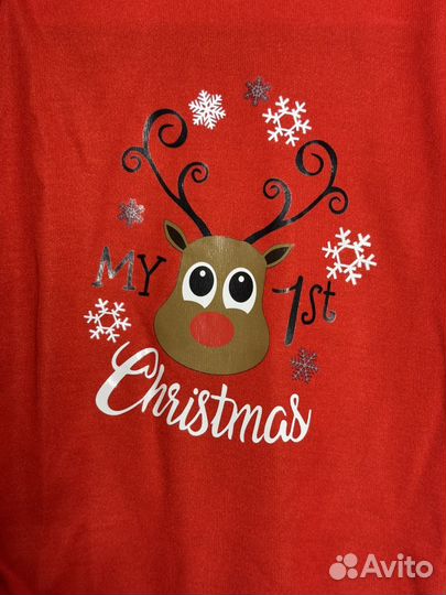 Бодик для новорожденных новогодний