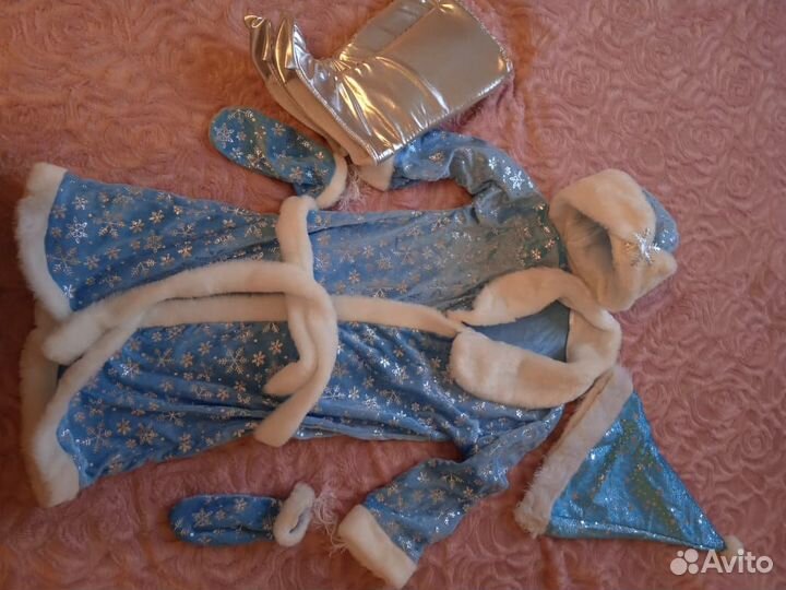 Детский Костюм Деда Мороза,Морозко,Морозец,голубой