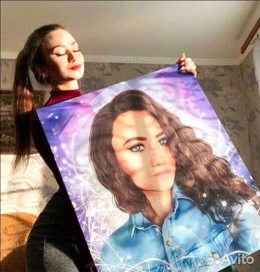 Портрет фото на холсте, под заказ, дрим арт, шарж