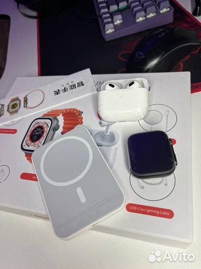 Подарочный набор 6 в 1.watch 8+AirPods3+MagSafe