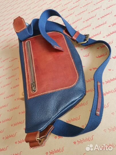 Сумка на пояс, через плечо Бананка, кожаная