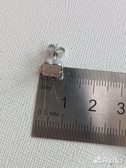 Серьги клевер перламутровые