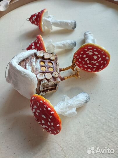 Ватные елочные игрушки снеговик, единорог, Кузя