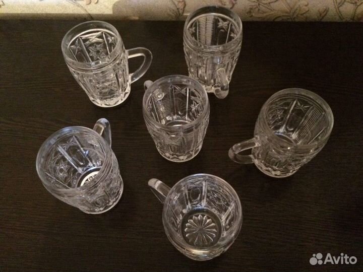 Кружки бокалы хрустальные 6 шт