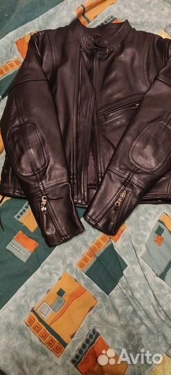 Мотокуртка кожаная мужская