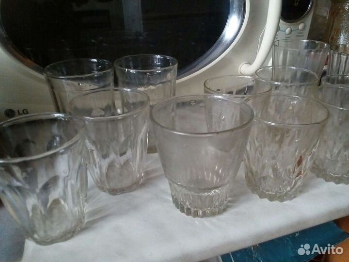 Граненые стаканы и бутыли, склянки СССР