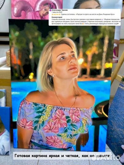 Портрет по фото на холсте подарок Томск