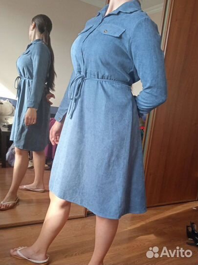 Платье рубашка вельветовое