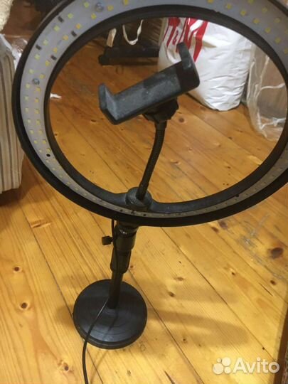 Лампа круглая два ряда лампочек,холодный и теплый